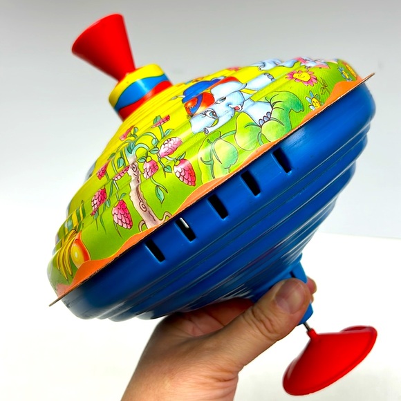 Vintage LBZ tin litho anthropomorphic kitsch spinning top from West Germany - Picture 7 of 14
